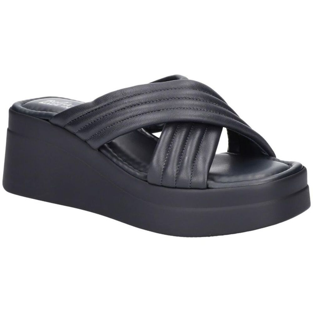 Bella Vita Black Crisscross Platform Sandal